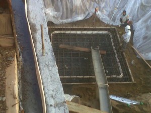 The First Mikvah ‘Bor’ being Poured